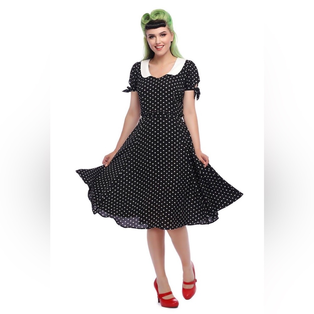 Collectif Mirella Retro Polka Dot Pin Up Dress
